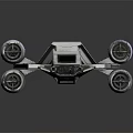 Sleek Cosmic Starfighter Spaceship 3D Model With Twin Engines And Aerodynamic Design