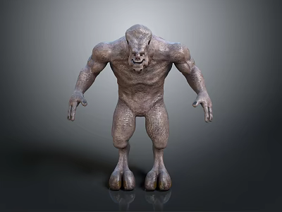 Fantasy Muscular Monster Game Movie Character With Rough Skin And Powerful Stance 3d model