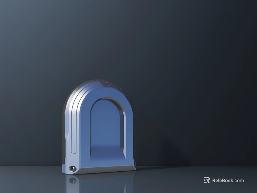 Modern Silver Arched Public Facility Structure on Dark Flat Surface 3d model