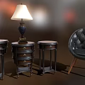 Elegant Bedside Tables With Drawers And Table Lamp In Bedroom Decor Setting 3d model