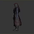 Man in Red Cloak and Purple Armor Detailed Fantasy Character Design