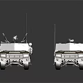 Two Military Green Armored Vehicles With Antennas Roof Racks And Number 88 Markings
