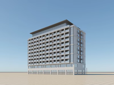 Modern Multi Story School Building With Glass Windows And Contemporary Facade 3d model