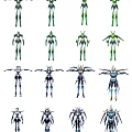 Smart Machines Various Humanoid Mecha Designs With Different Colors And Multiple Forms 3d model