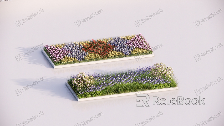 Modern flower bed flower pond model