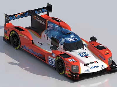 Eurasia MileDelivery 30 Racing Car With Orange White Blue Streamlined Body 3d model
