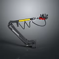Mechanical Arm Device With Black Yellow Structure Spring And Red Component Parts 3d model