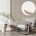 Modern single sofa leisure chair side combination 3d model