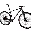 Black Orbea Mountain Bicycle With Modern Frame And Red Wheel Accents