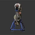 Industrial Mechanical Equipment Featuring Multiple Cylinders Blue Metal Stand And Complex Structure