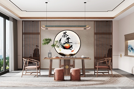 New Chinese Tea Room 3d model