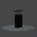 Heavy Duty Industrial Anvil With Hammer Tools Carved Tree Design On Stone Base