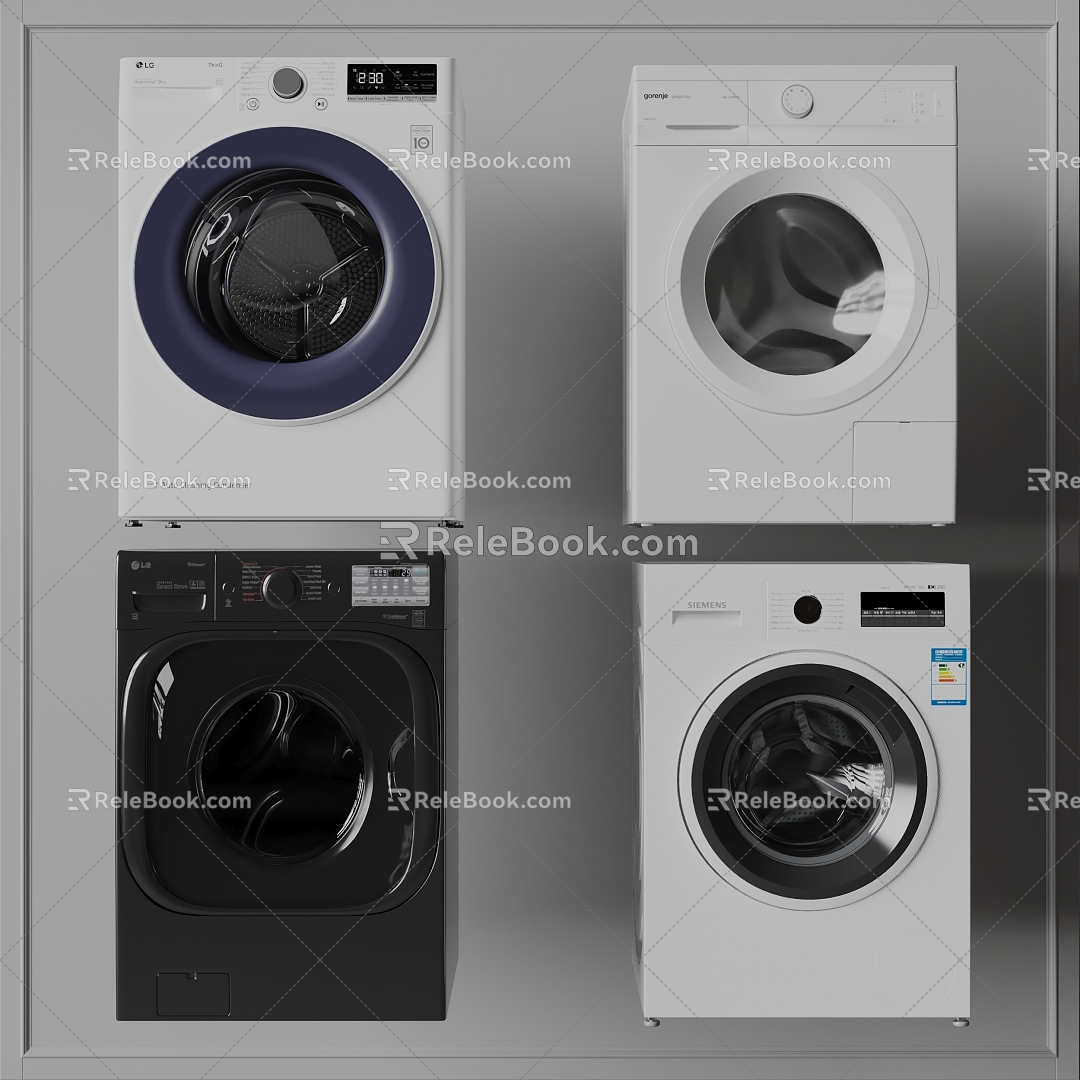 Orchid modern washing machine drum washing machine 3d model