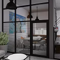 Open Public Office Space With Modern Furniture Green Plants And Art Wall Decor
