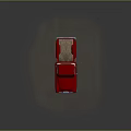Red Vintage Pickup Truck With Old Appearance Front Grille And Wheels On Rough Ground