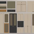 Assorted Kitchen Cabinet Components Featuring Different Door Panel Styles Drawer Fronts And Colors 3d model