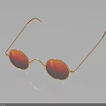 Trendy Gold Frame Sunglasses With Red Lenses For Fashion Accessory Look