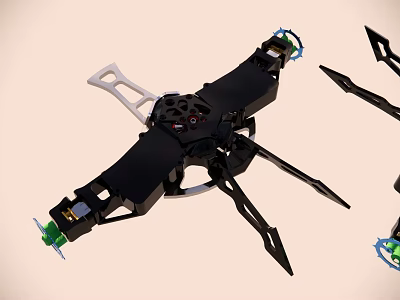 Drone Frame Mechanical Components With Motor Mounts And Propeller Arms 3d model