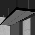 Modern Long Pendant Light With White Panel And Black Frame For Interior Ceiling 3d model