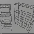 Sturdy Metal Wire Shelving Units With Multi Tier Grid Design For Storage 3d model
