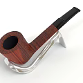 Decorative Ornament Set with Wooden Pipe and Clear Acrylic Stand for Home Decor