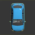 Shiny Blue Fiat Compact Car With Modern Sleek Design And Two Door Exterior