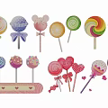 Colorful Lollipop Ornaments With Mickey Head Heart Spiral Shapes And Bowknot Decorations