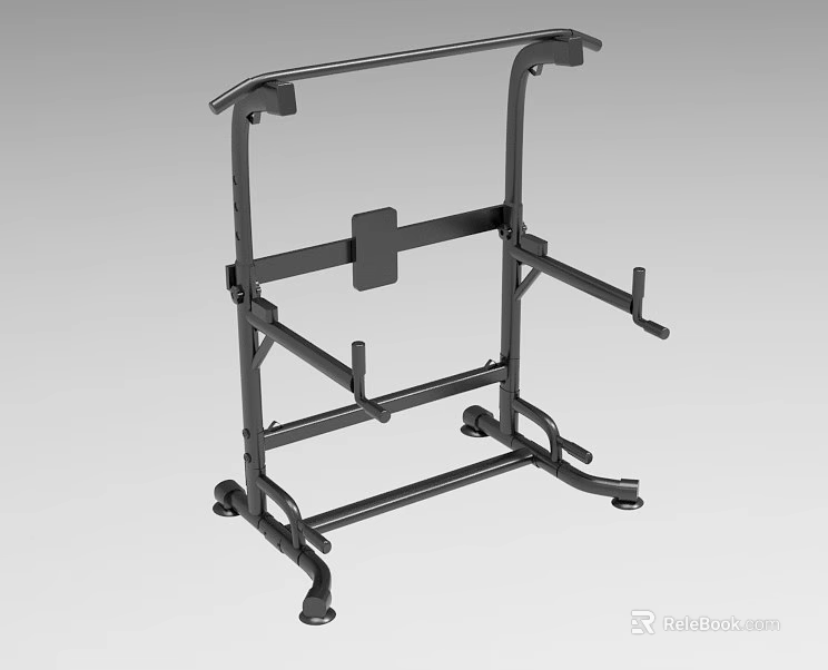 Black Mobile Sports Equipment Frame With Support Bars And Training Wheels 3d model 