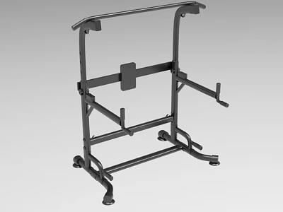 Black Mobile Sports Equipment Frame With Support Bars And Training Wheels 3d model