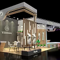 YEEDAA Exhibition Booth Design With Mountain Painting And Mannequin
