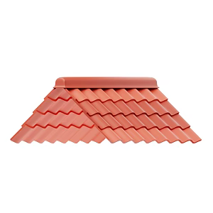 Modern cartoon red tile roof 3d model
