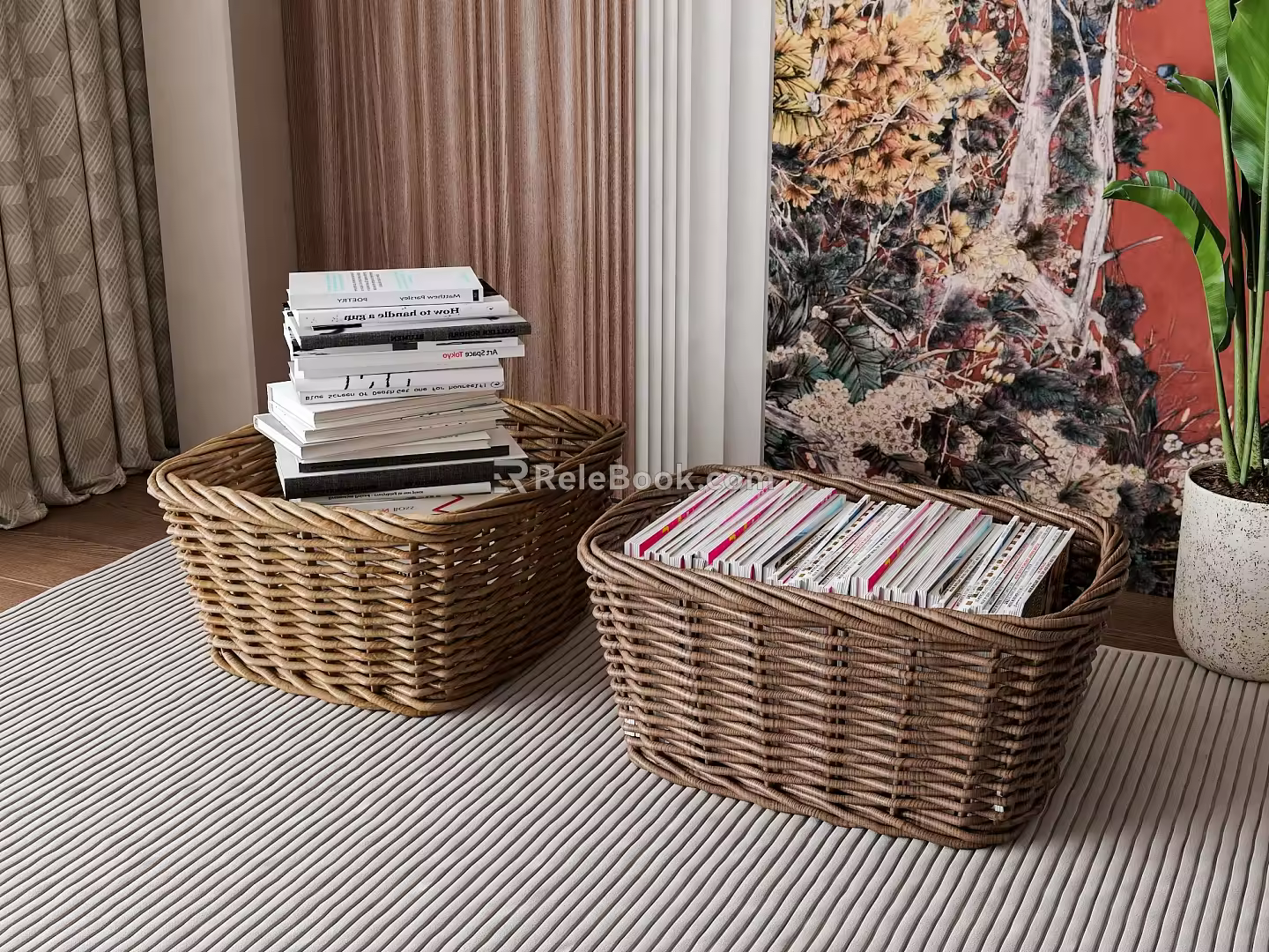 Wind Book Compilation Basket Combination 3d model