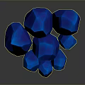 Blue Crystal Cluster Decorative Object With Sharp Edges And Glossy Surface 3d model