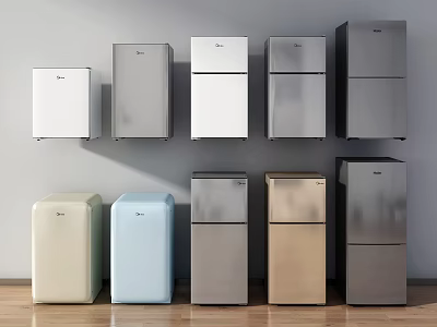 Refrigerators Freezers Multiple Models Various Colors Different Styles Home Appliances 3d model