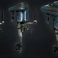 modern engine outboard engine generator 3d model