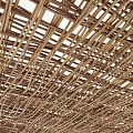 Various Woven Architectural Components With Wooden Frames And Intricate Grille Designs
