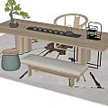 Tea table and chair combination 3d model