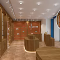 Chaplet Specialty Store Interior Design With Wooden Display Counters And Shelves
