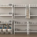 Various Bunk Bed Designs With Ladder Staircase Storage And Study Desk Chairs 3d model
