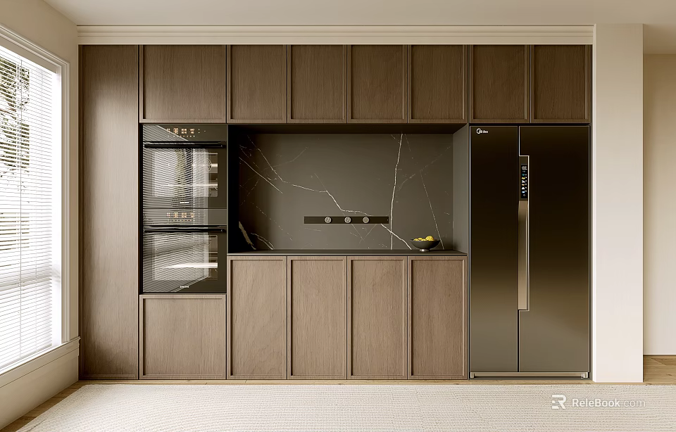 Modern Entryway Cabinet And Side Cabinet With Natural Wood And Storage Design 3d model 