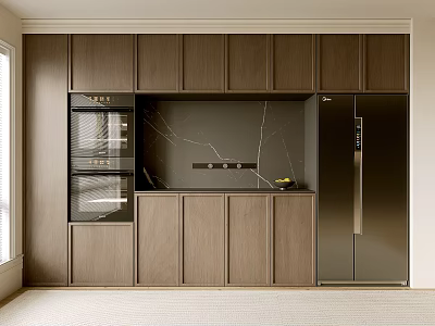 Modern Entryway Cabinet And Side Cabinet With Natural Wood And Storage Design 3d model