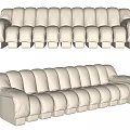 Modern Cream Colored Multi Seater Sofa With Padded Modules And Comfortable Design 3d model