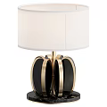 Elegant Modern Table Lamp With White Lampshade And Gold Black Ring Shaped Base 3d model