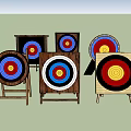 Durable Archery Targets With Wooden Stands And Colorful Bullseye Rings For Training