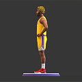 Man in Yellow Lakers Number 3 Jersey Holding Basketball Standing on Base