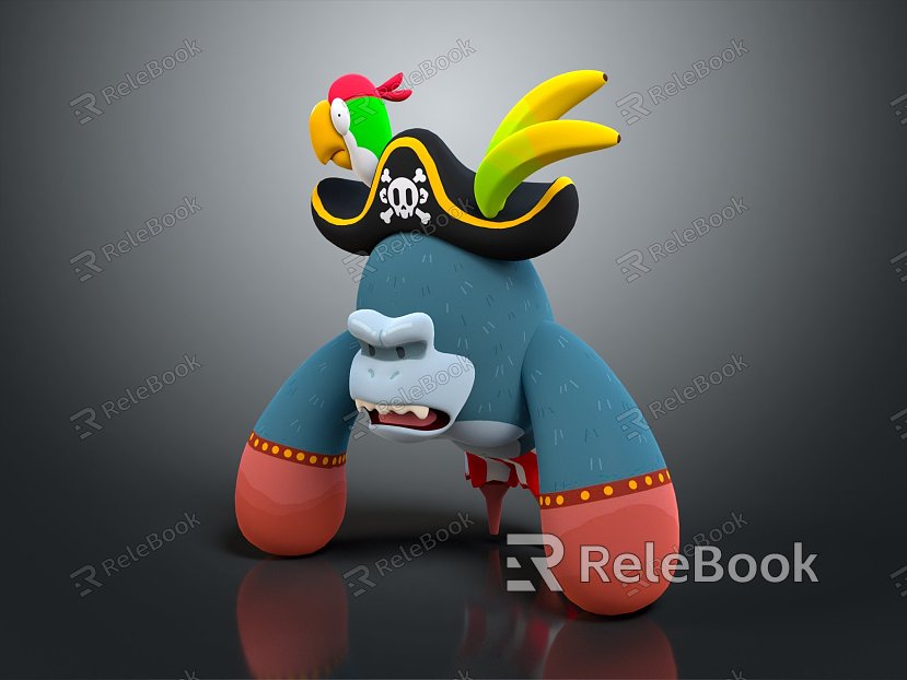 Modern game character orangutan parrot orangutan parrot model