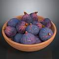 Fresh Ripe Figs in Wooden Bowl Healthy Organic Fruits on Dark Background