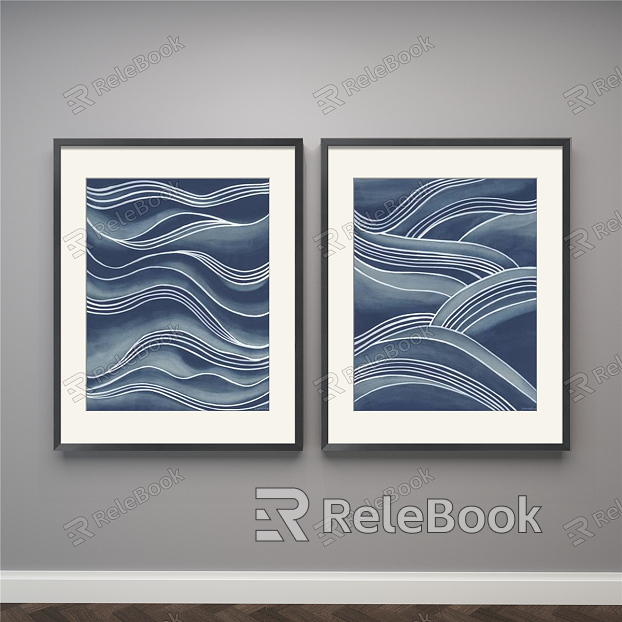 Modern abstract painting simple blue bedroom abstract decorative painting model