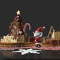 Christmas Photo Spot With Decorated Tree Star Snowflakes And Merry Christmas Sign