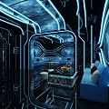 Modern KTV Room With Starry Sky Ceiling Blue Lighting Comfortable Sofas And Tables 3d model